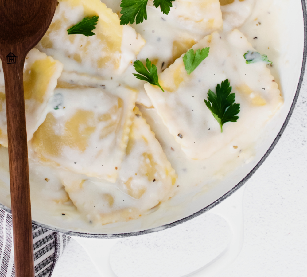 Butter and garlic cream sauce with just 4 ingredients to top fish, steak, chicken, ravioli