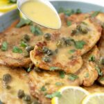 chicken piccata with capers and a lemon sauce