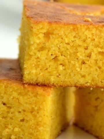 thick slices of gluten free cornbread stacked up