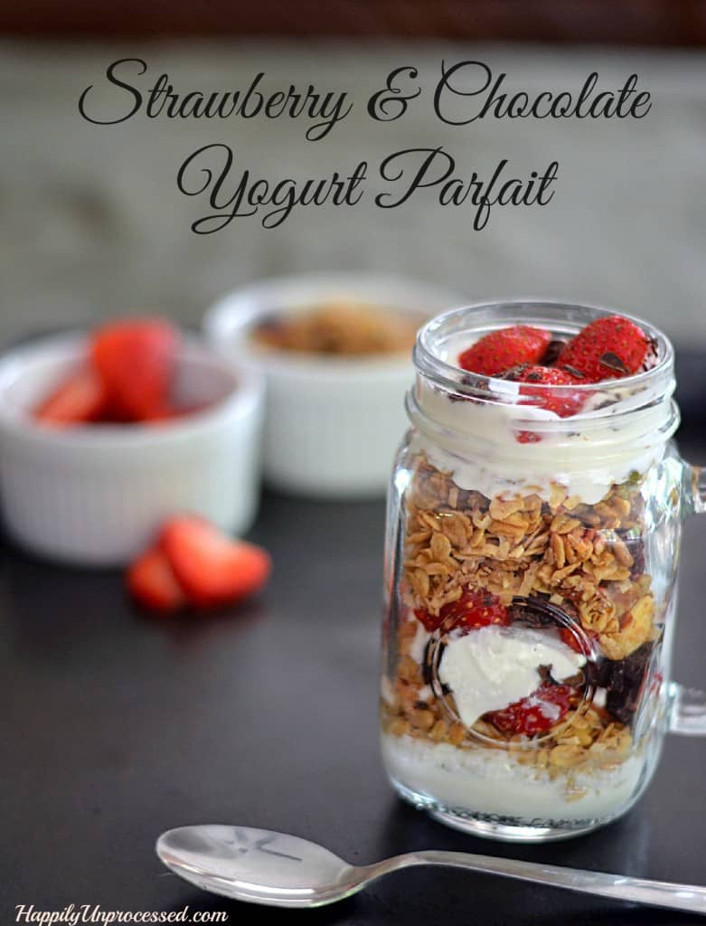 strawberry & chocolate yogurt parfait