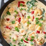Creamy Tuscan Garlic Shrimp with Spinach and Sun Dried Tomatoes