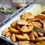 perfectly seasoned and roasted potatoes on a baking sheet