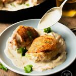 CHICKEN THIGHS IN A CREAMY DIJON SAUCE #chickenthighs #dinner #happilyunprocessed