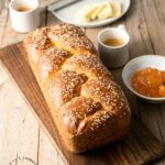 BRIOCHE BRAIDED LOAF - This bread is as easy to make as it is beautiful #brioche #hmemade bread #happilyunprocessed