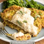 Pistachio Crusted Chicken in a Honey Mustard Cream Sauce