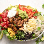 Copycat Chipotle Burrito Bowl with cilantro lime rice