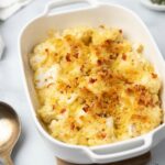 LOW CARB CAULIFLOWER GRATIN - a most decadent and memorable side dish #cauliflower #sidedish #cheesycauliflower