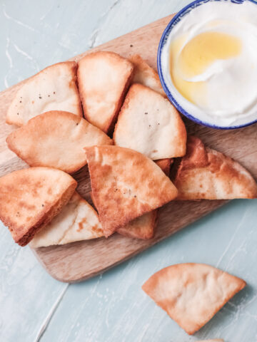 Air fryer pita chips are made so much healthier than store bought pita chips