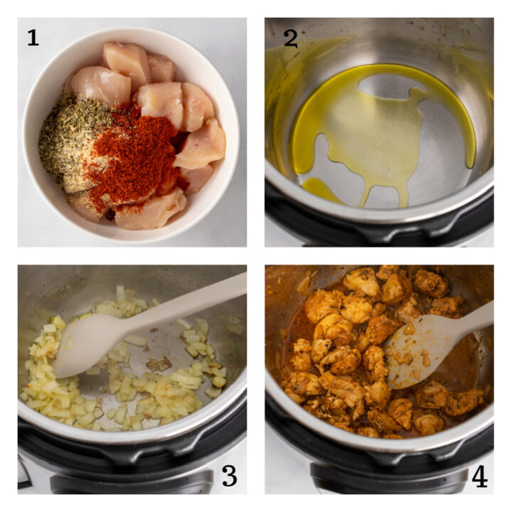 How to make a Creamy Garlic Parmesan Pasta with Chicken and Spinach using an Instant Pot step by step