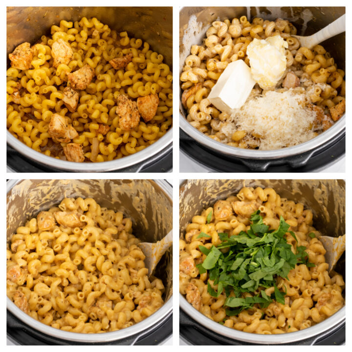 How to make a Creamy Garlic Parmesan Pasta with Chicken and Spinach using an Instant Pot step by step