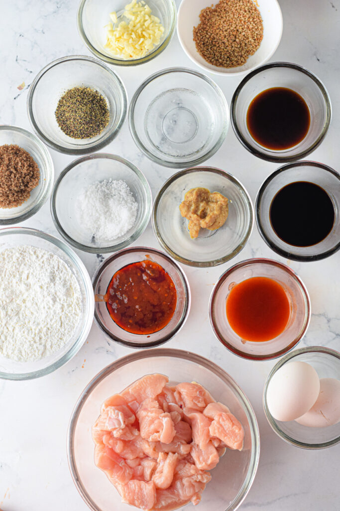 ingredients needed to make sesame chicken using the Instant Pot