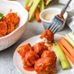 stuffed slow cooker buffalo chicken meatballs