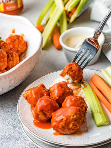 stuffed slow cooker buffalo chicken meatballs