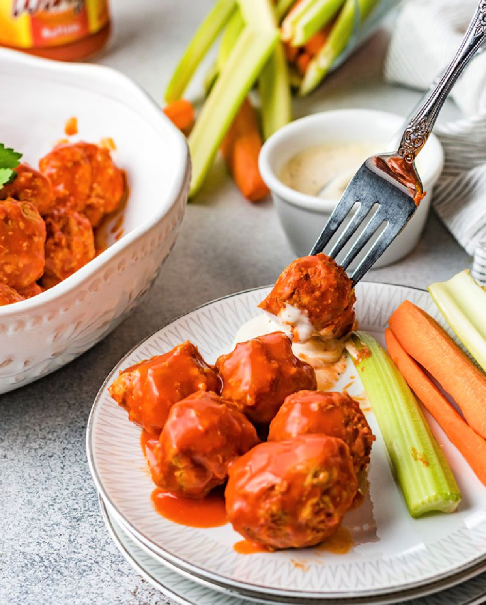 stuffed slow cooker buffalo chicken meatballs