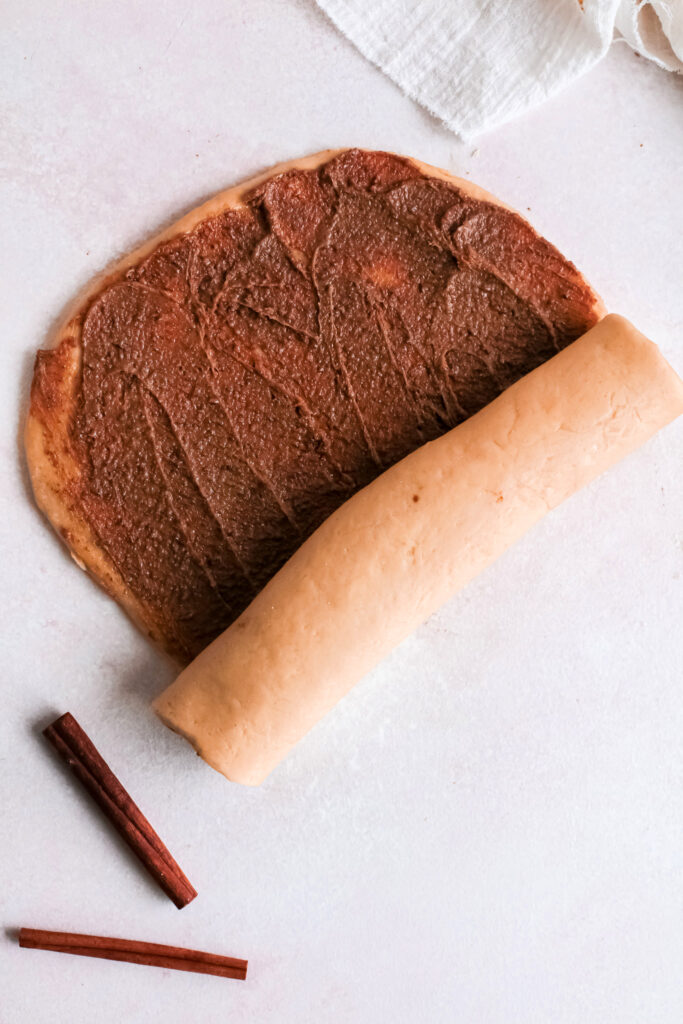 cinnamon sugar and spices for gingerbread cinnamon rolls