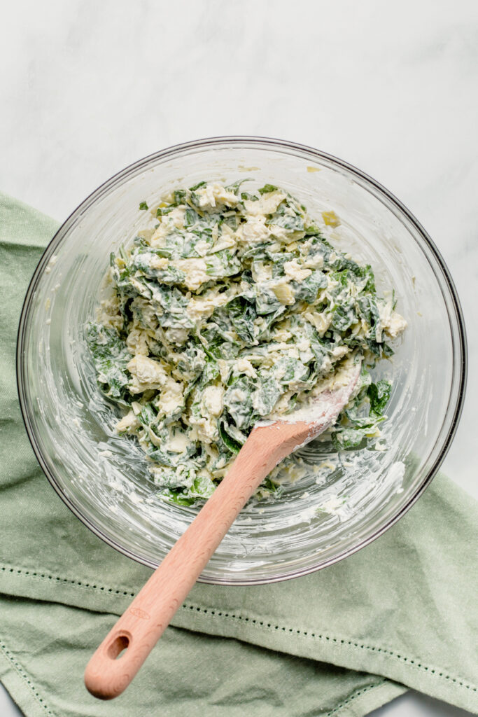 ingredients for Spinach Artichoke Pull Apart Bread