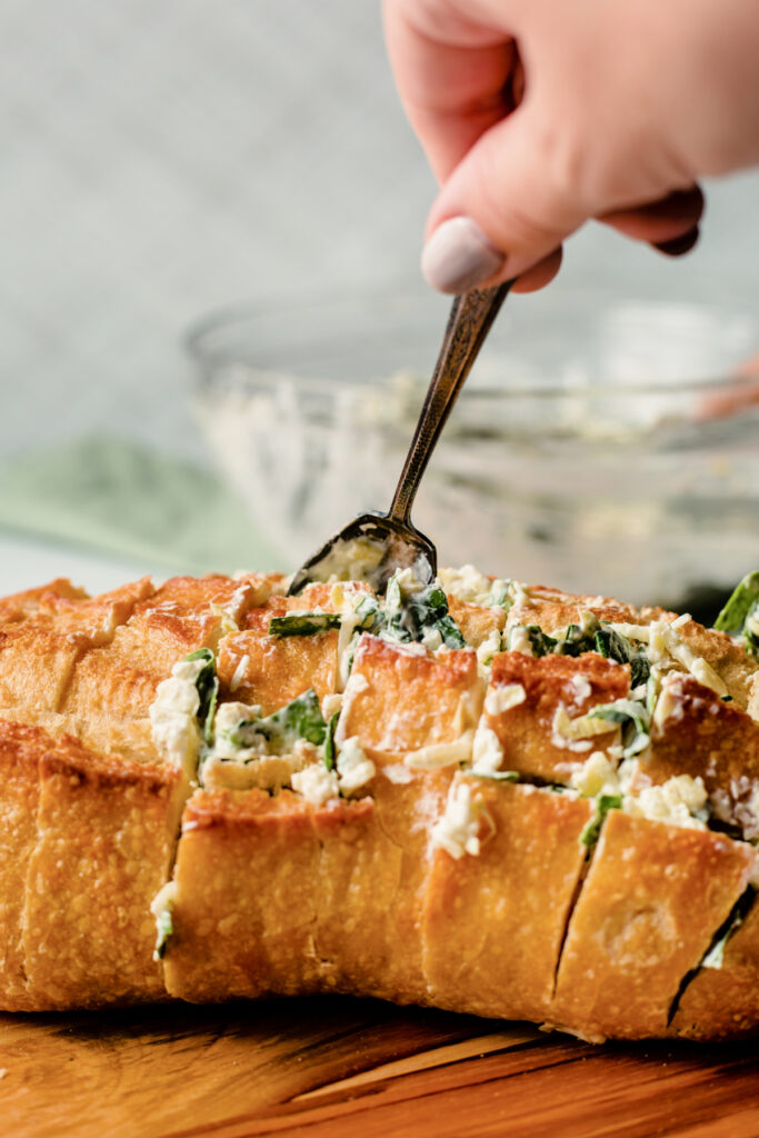 stuffing Spinach Artichoke Pull Apart Bread