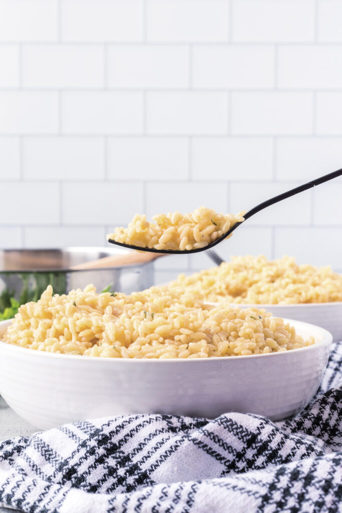 Garlic Parmesan orzo 