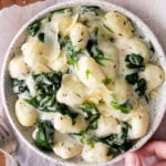 creamy spinach and parmesan gnocchi