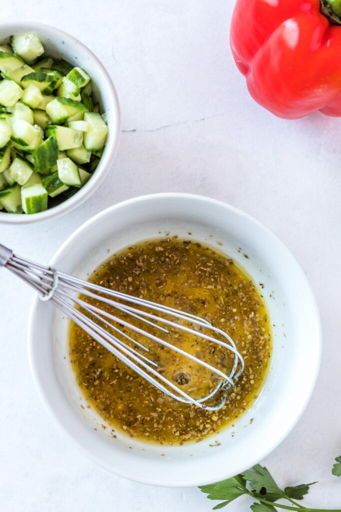 Mediterranean couscous dressing ingredients