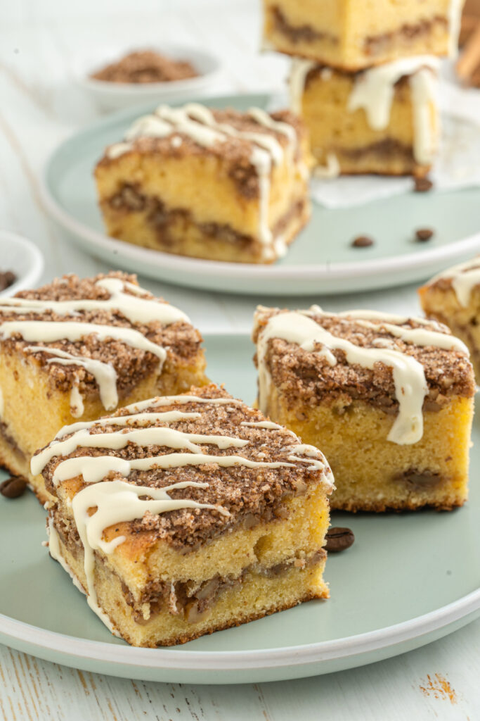 Slices of keto friendly coffee cake.