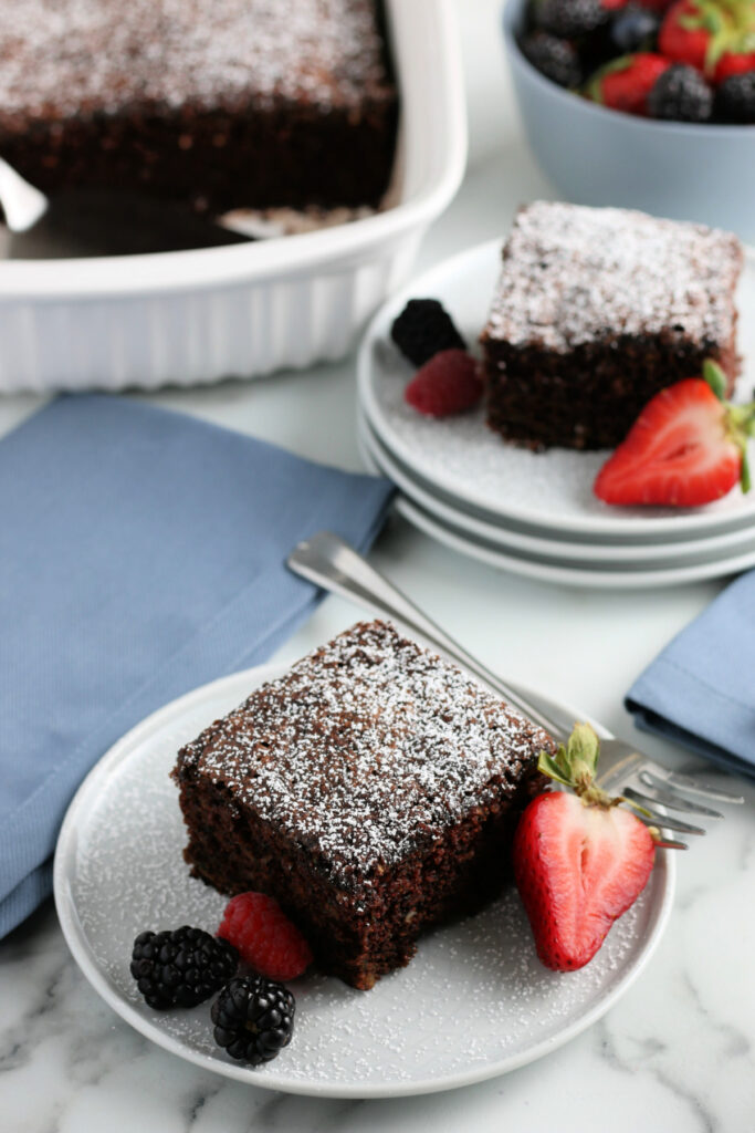 Chocolate Zucchini Cake uses fresh shredded zucchini for a super moist cake