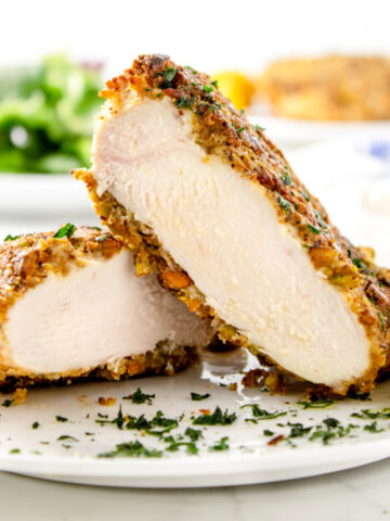 Air fryer pistachio chicken