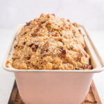 Apple pie quick bread in a loaf pan