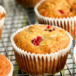 homemade low sugar cranberry banana muffins