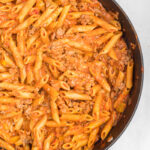 One Skillet Cheesy Ground Turkey Pasta