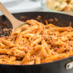 One Skillet Cheesy Turkey Penne Pasta is a delicious easy weeknight dinner