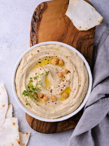 Roasted Garlic Hummus made from chickpeas