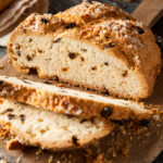 Irish Soda bread cut in slices for St. Patrick's Day