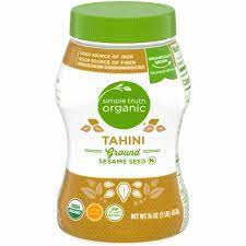Picture of organic tahini used to make hummus