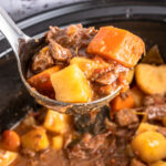 Crock pot beef stew and carrots and potatoes