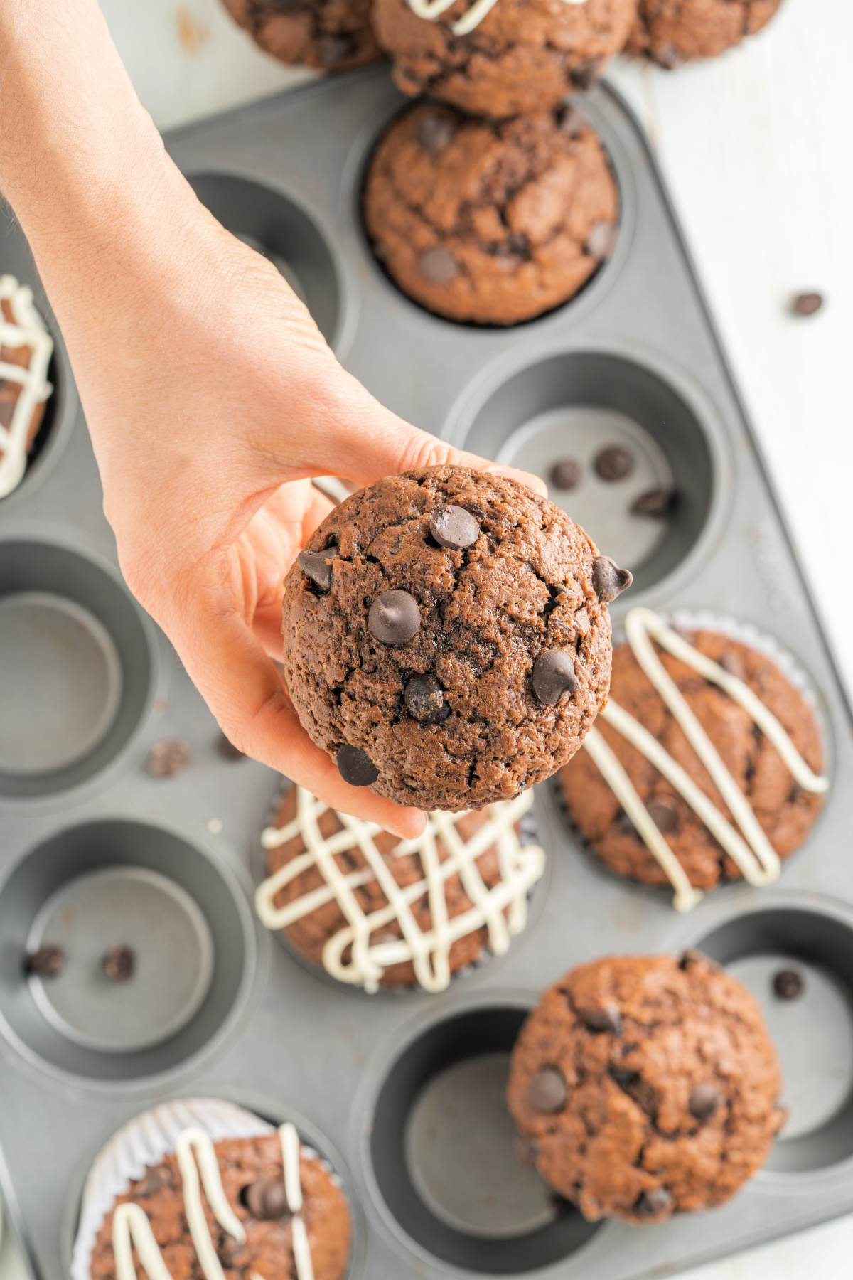 DOUBLE CHOCOLATE CHIP MUFFINS ARE SUPER DELICIOUS