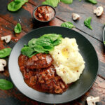 Salisbury steak recipe in a creamy mushroom gravy