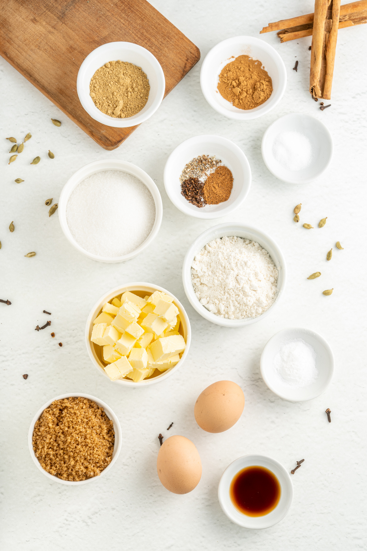 ingredients to make Chai tea cookies