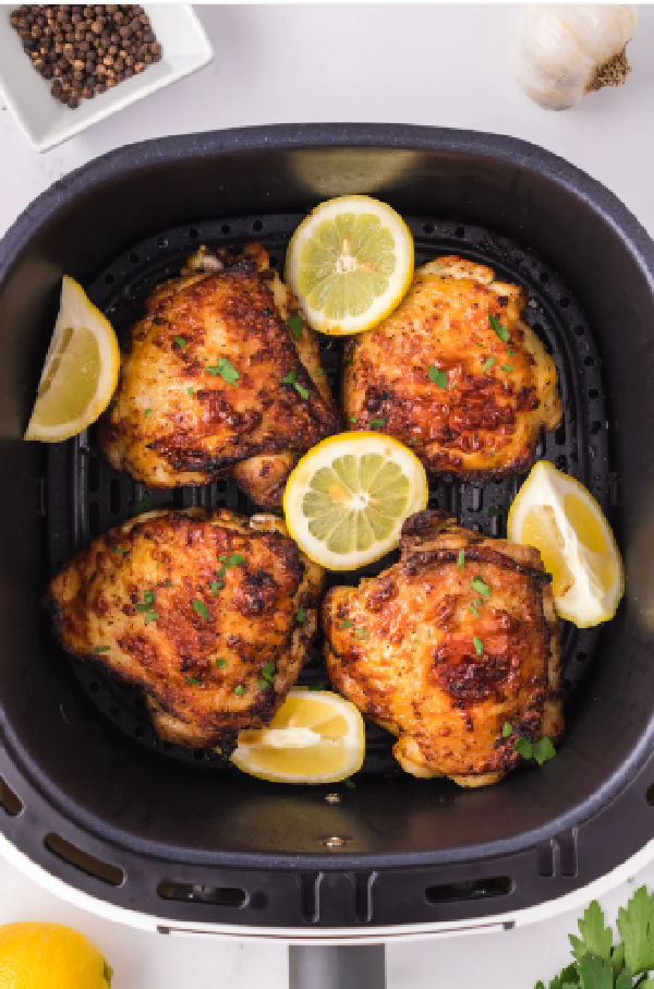 Lemon Pepper Air Fryer Chicken Thighs