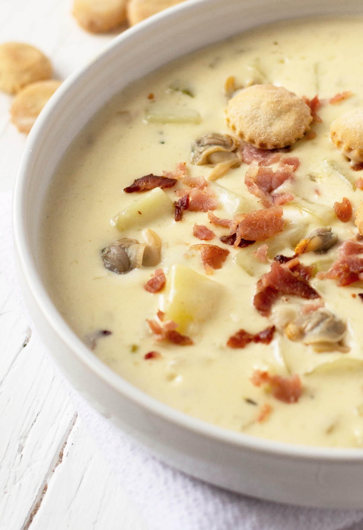 A big bowl of New England Clam Chowder