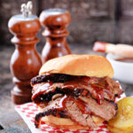 beef brisket sandwich with homemade bbq sauce