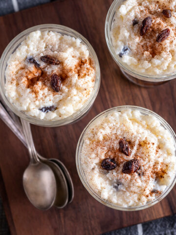 rice pudding with raisins