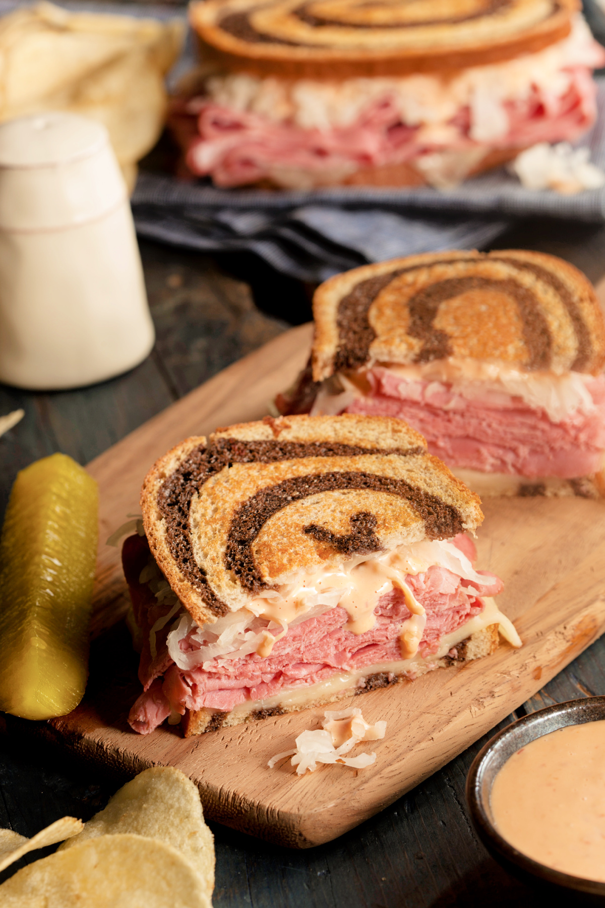 The Ultimate Reuben Sandich with a homemade signature Thousand Island dressing