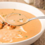homemade creamy decadent shrimp bisque
