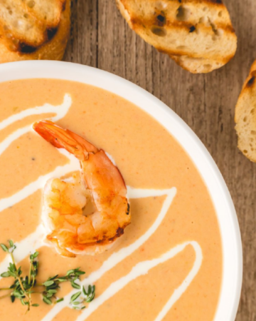 creamy decadent shrimp bisque