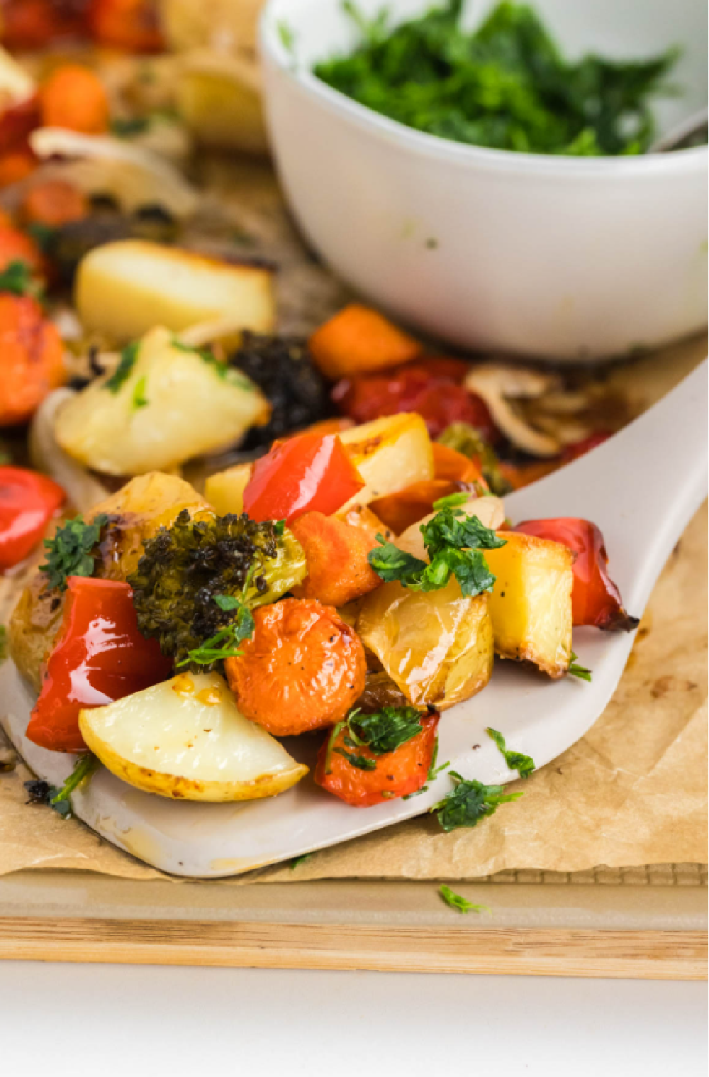 roasted potatoes, tomatoes brocolli, onions