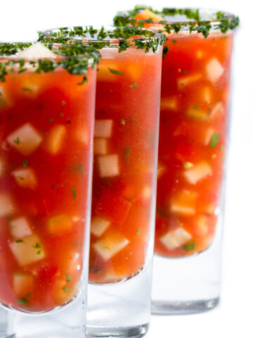 a tall glass of refreshing summer Gazpacho